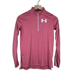 Under Armour Youth Fitted Quarter Zip Pullover Shirt Large Heatgear